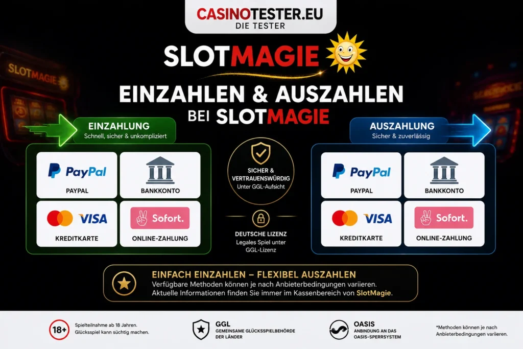 SlotMagie Ein- und Auszahlungen