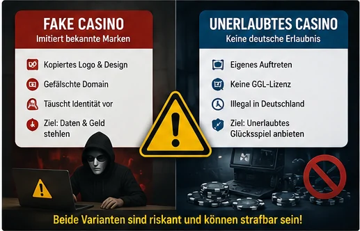 Unterschied zwischen Fake Casino und unerlaubtem Online Casino