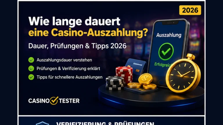 Casino-Auszahlung Dauer 2026 mit Bankkonto, Smartphone und Uhr