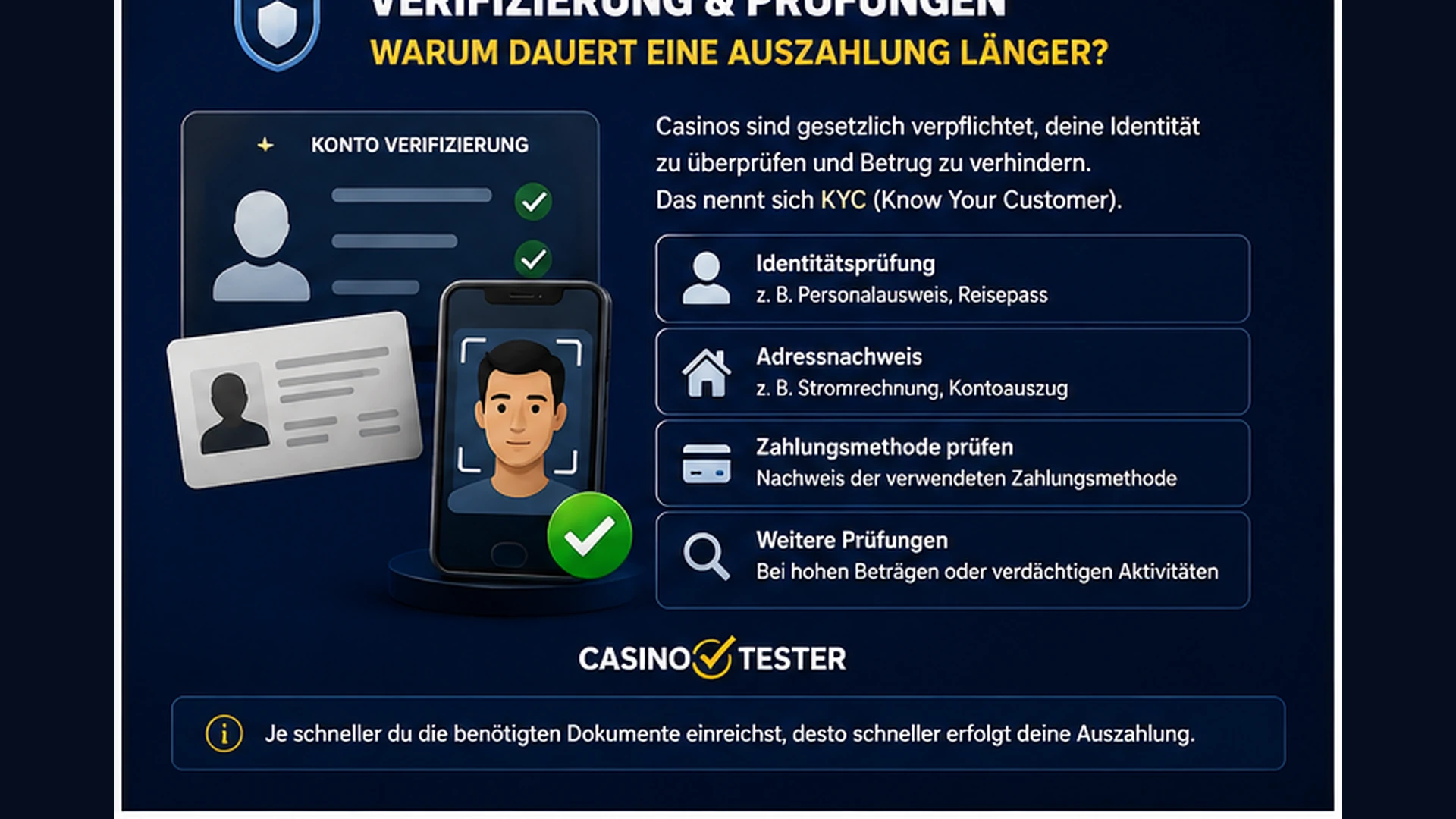 Verifizierung und KYC-Prüfung vor einer Casino-Auszahlung