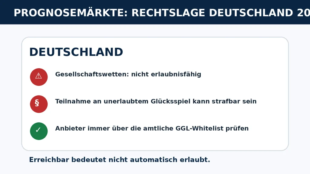Gesellschaftswetten und Prognosemärkte Rechtslage Deutschland 2026