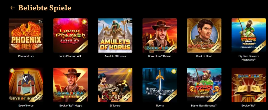 Beliebte Spiele bei JackpotPiraten mit Book of Ra, Eye of Horus und weiteren Slots