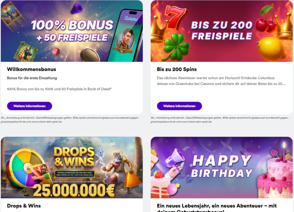 Bonusbereich bei Casumo