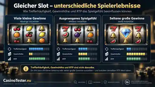Vergleich von Hit Frequency, Volatilität und RTP bei Spielautomaten